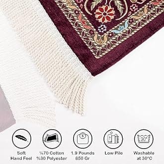 Turkish Prayer Rug, Purple Prayer Rug, Prayer Mat Travel, Portable Prayer Mat Muslim, Prayer Rugs Islam, Prayer Mat Islam Thick, Ramadan Gift (Purple)