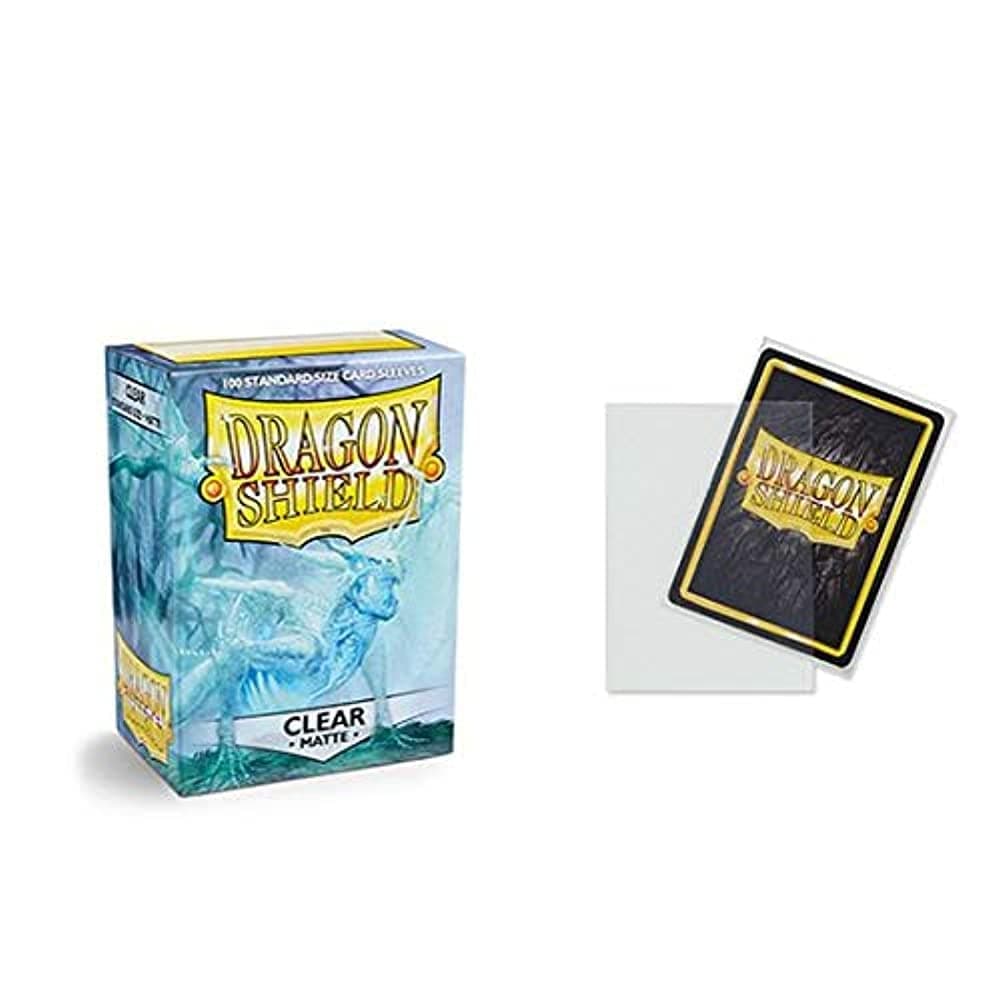 Dragon Shield | Standard Size Card Matte Sleeves | 100 CT - Smooth & Tough Premium TCG Sleeves | Compatible with Pokemon, Flesh & Blood, One Piece & Magic The Gathering | Clear - Matte