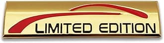 Chrome Metal Limited Edition Logo Car Emblem Premium 3D Badge Auto Rear Trunk Sticker Side Fender Decal (Gold)