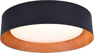 13 inch Black & Natural Accent Ceiling Light