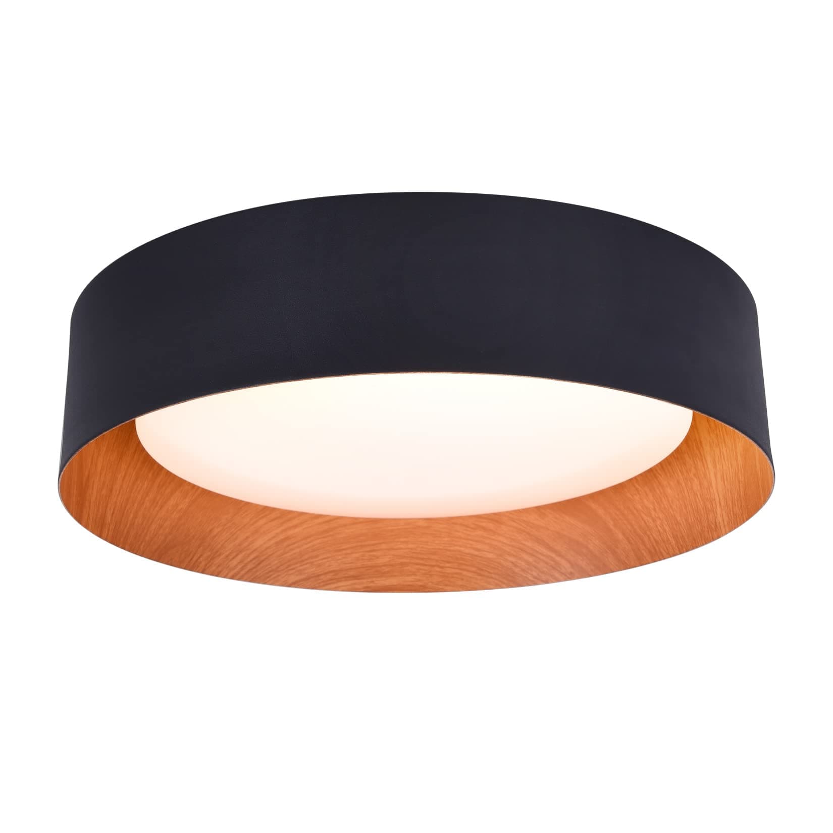 13 inch Black & Natural Accent Ceiling Light