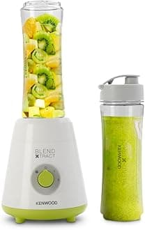 KENWOOD Personal Blender 300W Smoothie Blender/Smoothie Maker with 570ml & 570ml Tritan Smoothie2Go Bottle and Lid, Ice Crush Function ‎SMP060WG
