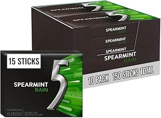 Spearmint Rain Sugar Free Chewing Gum Bulk, 15 Stick Box (Pack of 10)