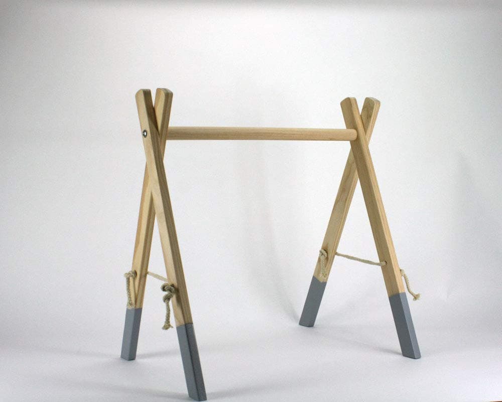 Play & Learn Wooden Baby Gym Grey Frame