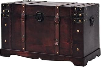 – vidaXL Chest Wood Vintage Treasure Brown Storage Cabinet Box Trunk Treasure