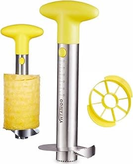 Pineapple Cutter and Corer, Pineapple Corer and Slicer Tool,[Reinforced sharp blades & Heavy duty & Durable], Best Pineapple Peeler, Stainless Steel Decorer Fruit Knife, Easy Core Remover
