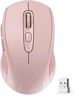 TECKNET Bluetooth Wireless Mouse, 3 Modes Bluetooth 5.0 & 3.0 Mouse 2.4G Wireless Portable Optical 4000 DPI Mouse with USB Nano Receiver,for Laptop, MacBook Pro Air, PC, Computer (Pink)