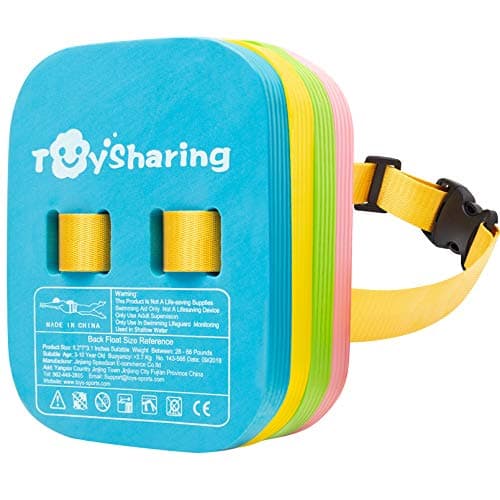 TOYSHARING Back Float Safety Swim Trainer Swimming Bubble Belt with Adjustable Split Layers Swim Bubbles Belts Secure Clip Buckle Progressive Swim Floaties for Kids Toddler Children Sport Pool Lesson