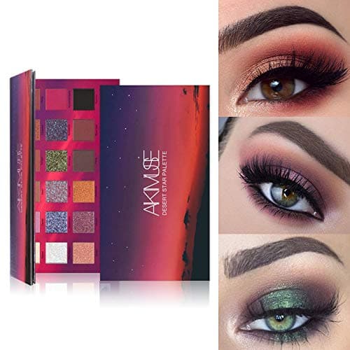 AIKIMUSE Eyeshadow Palette 18 Colors Glitter Eye Shadow With 10 Matte + 8 Shimmer,Long Lasting Waterproof Pigmented Make Up Eyeshadow Palette