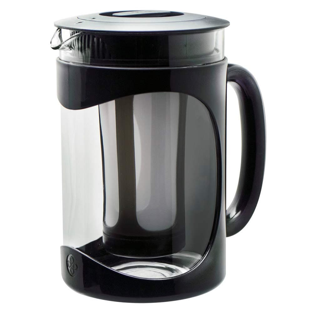 Primula Burke Deluxe Cold Brew Iced Coffee Maker, Comfort Grip Handle, Durable Glass Carafe, Removable Mesh Filter, Perfect 6 Cup Size, Dishwasher Safe, 1.6 Qt, Black