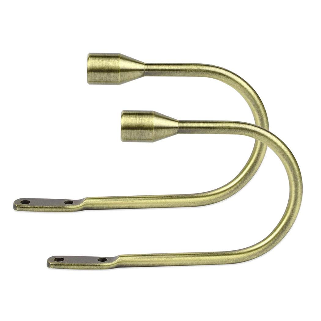 FUNRUI Curtain Tieback Hooks U Style Metal Tie Backs for Curtains Modern Design Tiebacks for Voiles Curtain Holdback (Bronze, 2 PCS)