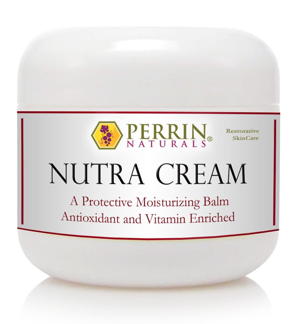 Nutra Cream, Concentrated Moisturizing Balm for Very Dry Skin, Targeted Dry Skin Cream for Hands, Heels & Elbows, Skin Barrier Support, Vitamins C E D3 + Grape Seed Extract, 2 oz