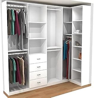 EZ Fit Closet Corner Systems 101" W - 38.25" W x 93 H Panama
