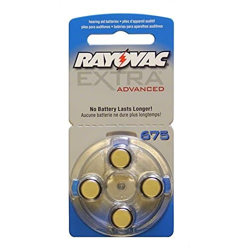 Rayovac Extra Advanced Hearing Aid Batteries Size 675 + Battery Holder Keychain Kit (40 Batteries)