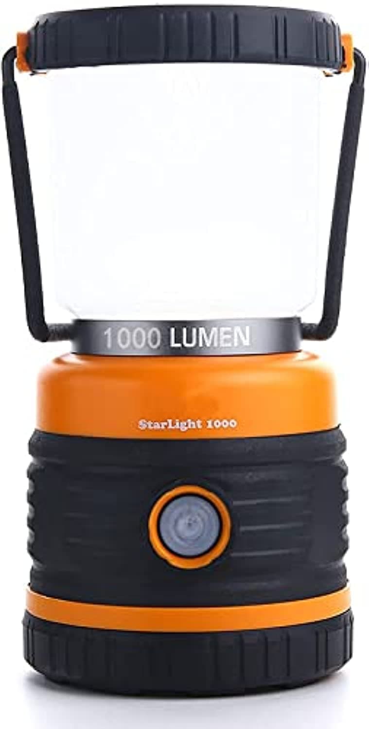 LUOWAN Waterproof Battery Powered LED with 1000LM, 4 Light Modes Camping Lantern for Power Outages, Survival Kits, Fishing, Home and More