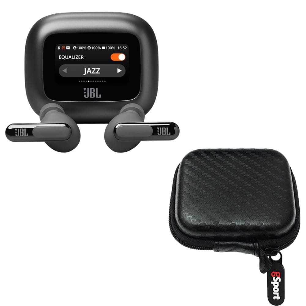 Live Beam 3 True Wireless Noise Cancelling Earbud Bundle with gSport Case (Black)
