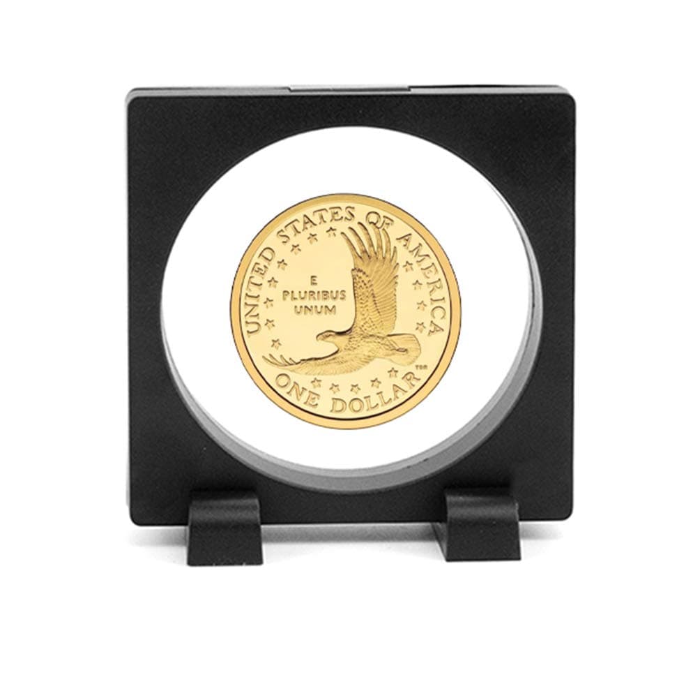 Medallion Challenge Coin Display Case - 75x75mm,2.95x2.95 in Display Window Floating Holders Presentation Box for Coins Jewelry Medallions Stones Shells 90 x 90mm , 3.54x3.54 inch Outer Frame CS08