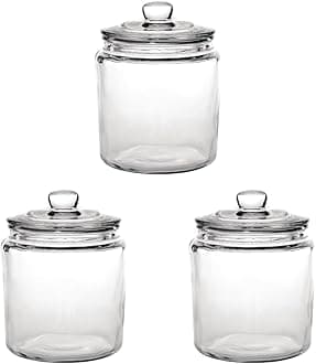Olympia Biscotti Biscuit Cookie Jar with Lid 3.8 Litre, Clear Glass, Size: 252(H) x 200(Dia) mm - Sweets, Confectionery, Cereal, Pasta, Dry Food Storage Jar - Vintage Style, Dishwasher Safe | GG925