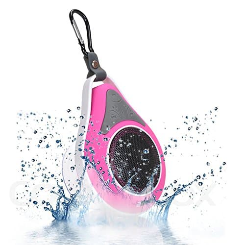 2BOOM Mini Wireless Bluetooth Portable Speaker with Carabiner Shower Suction Cup Pink