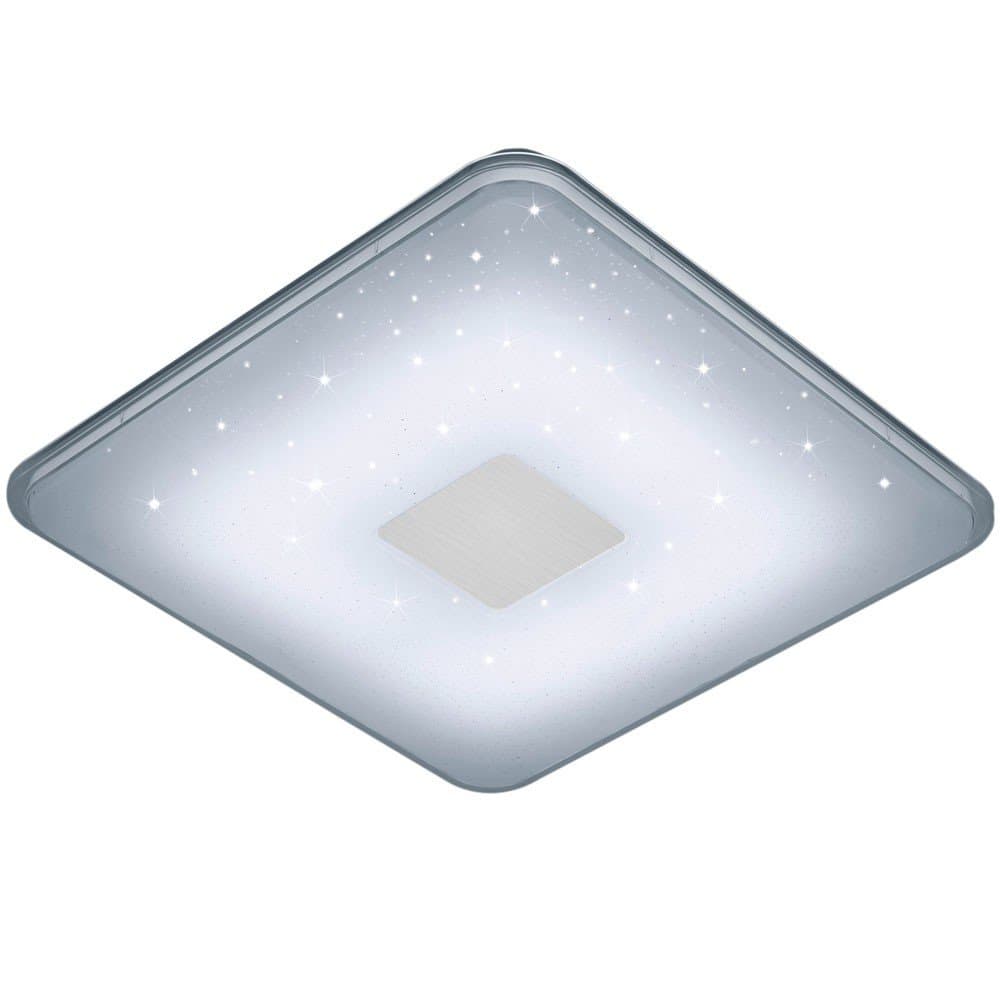 Trio Leuchten Samurai 628613001 LED Ceiling Light Acrylic White with Starlight Effect, Includes 21.5 Watt LED, Remote Control [Energy Class F]