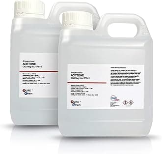 Pure Acetone - Acrylic Nail Remover Nail Polish Remover 99.8% (2 x 1L Jerry Containers)