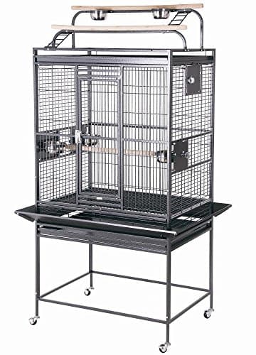 HQ 32x23x64 Double Play Top Bird Cage Black