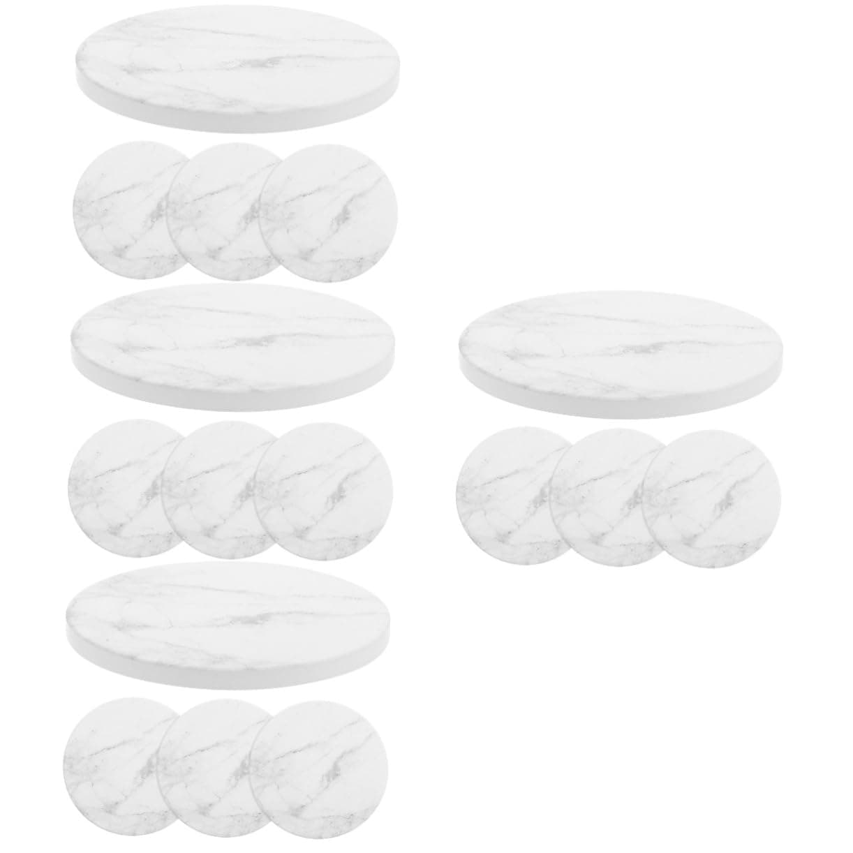 Alipis16 Pcs Marbled Coasters Home Decor House Decorations for Home Cup Coasters Decor for Home Marble Decor Tabletop Accessories Delicate Cup Pad Party Cup Coaster Ceramics White