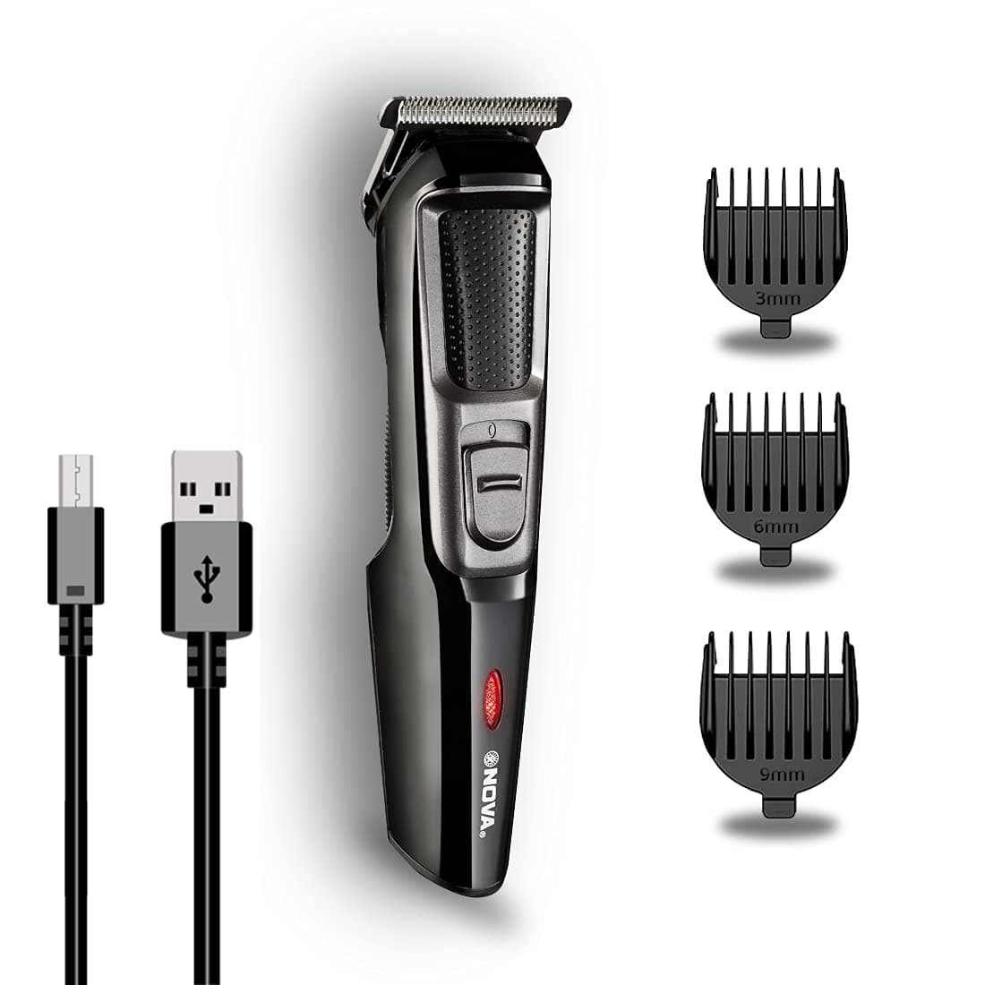 NHT 1074 USB , Cordless , Rechargeable: 30 Minutes Runtime Beard Trimmer for Men (Black)