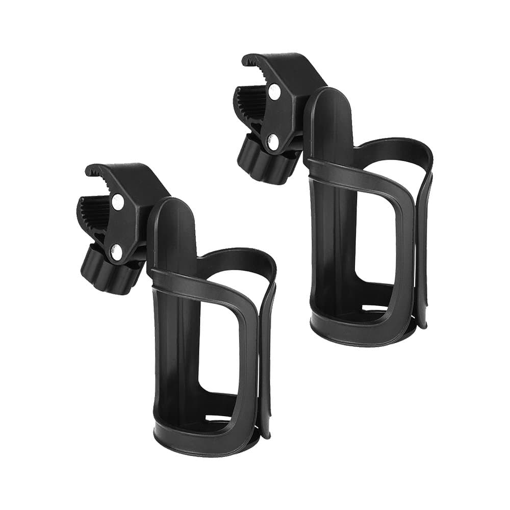 Stroller Drink Holders,360 Degrees Universal Rotation Bike Cup Holder for Baby Kids Stroller,Tricycle,Pushchair, Bicycle Strollers, Wheelchair,etc.（Black-Pack of 2）