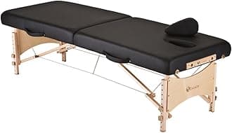 Earthlite MediSport Portable Massage Table Package - Heavy Duty, Low Height Range, Ideal for Osteopaths, Chiropractors & Physical Therapists incl. Face Hole, Filler and Carry Case, Black