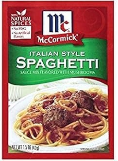McCormick Italian Mushroom Spagehetti Sauce Mix (Pack of 4) 1.5 oz Packets