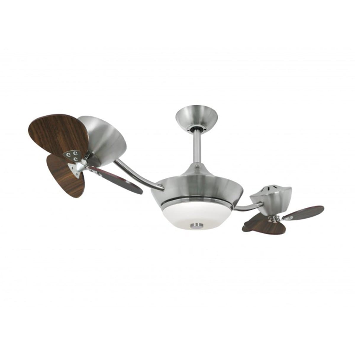 Low Energy Ceiling Fan eFan Satin Nickel 42” with Light and Remote Control Blade Colour Walnut