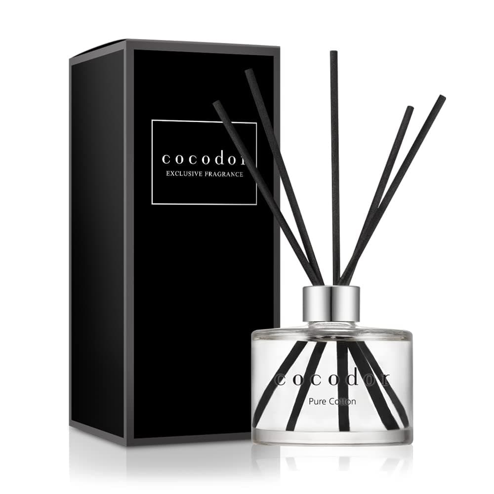 [COCODOR/Pure Cotton] Signature Reed diffusers Oil with a Set of 5 Fiber Sticks, 200ml, Best for Home, Kitchen, Bathroom. A Wide Variety of scents for Aromatherapy, Good for Gifts.
