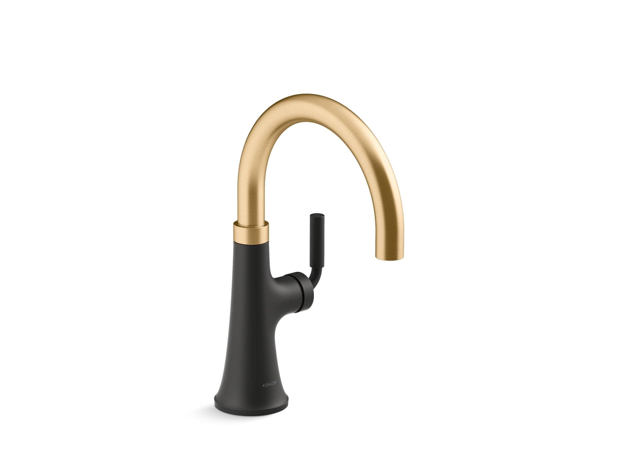 23767-BMB Kitchen, Tone, Swing Spout Bar Brushed Gold, 3-Spray Faucet, K-23767-BMB, Matte Black with Moderne Brass
