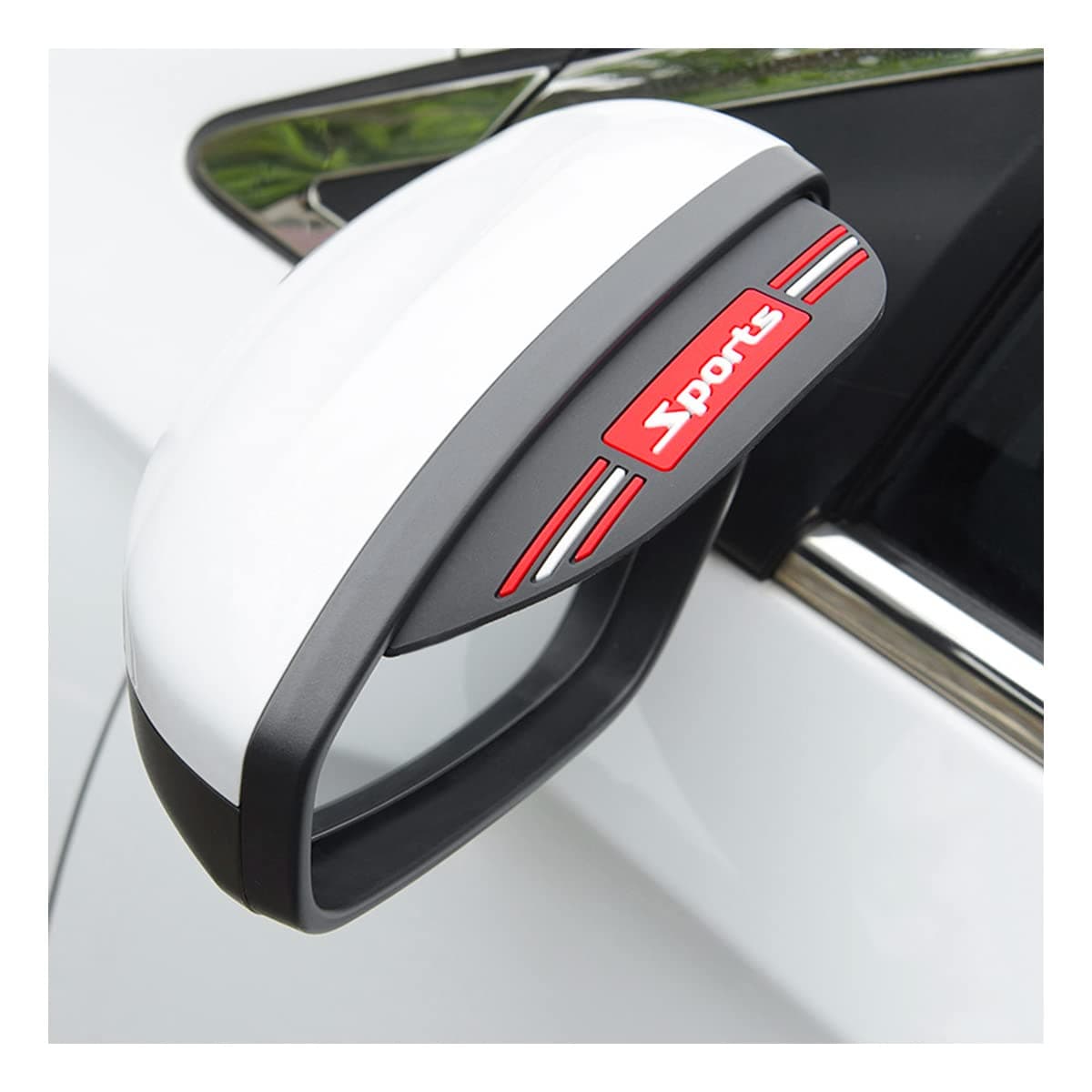 Blilo 2PCS Car Rear View Mirror Rain Eyebrows, Sports Auto Side Mirror Rainproof Guard, Waterproof PVC Rearview Mirror Rain Visor Smoke Cover, Car Exterior Accessories for Most Vehicles (Black/Sport)