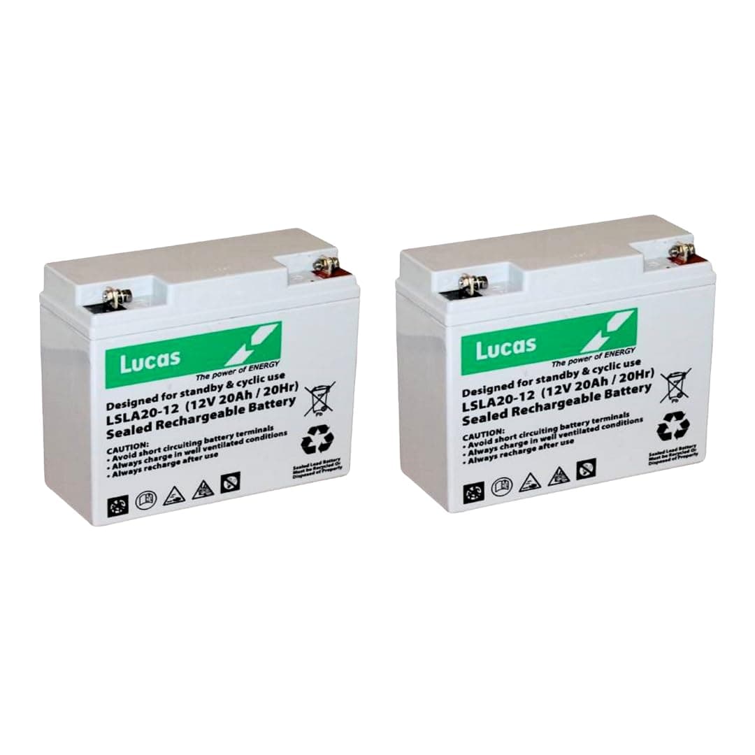 2 x LUCAS Mobility Scooter Batteries. 12V 20Ah