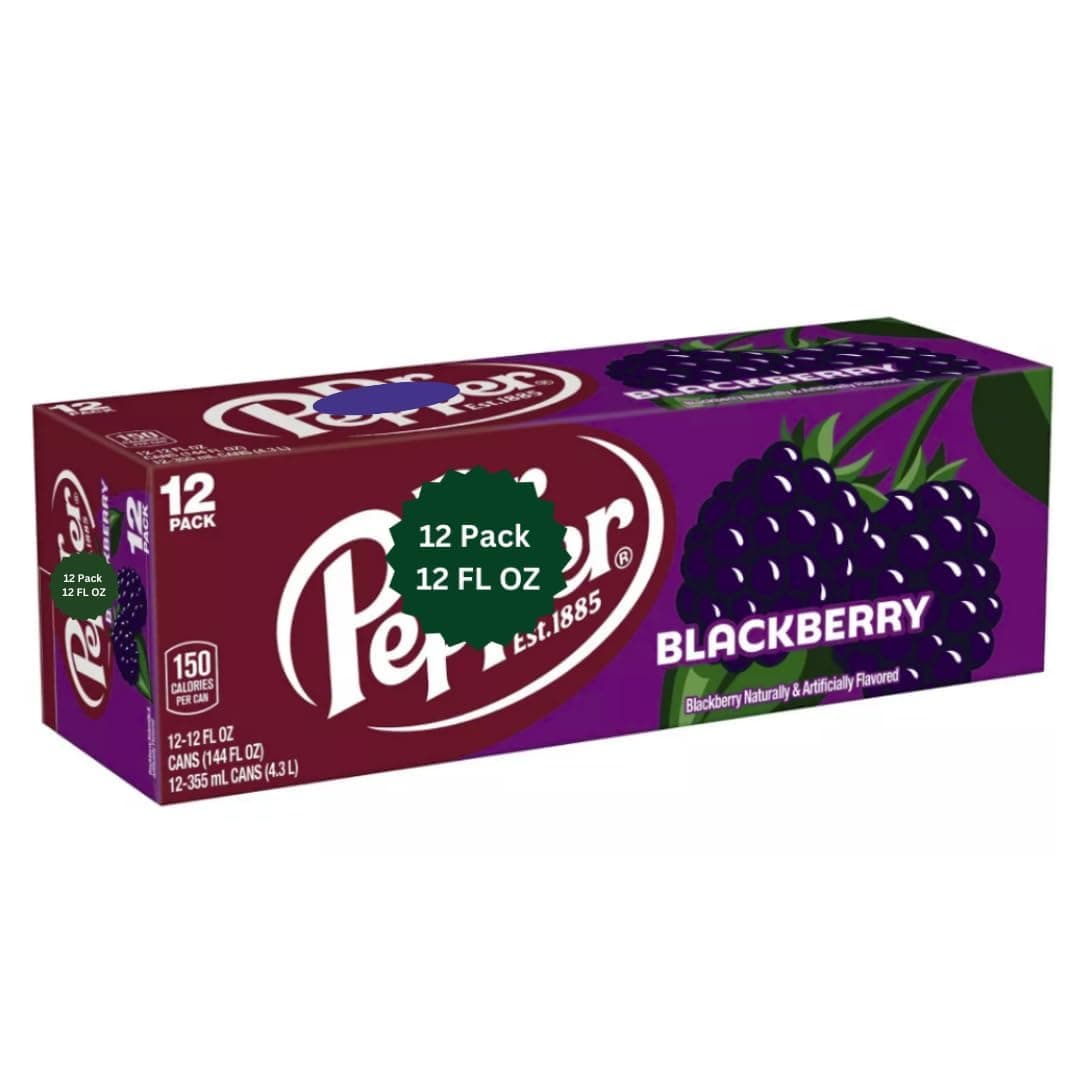 Dr' Black Soda Pop Soft Drink Pepper Berry, 12 oz Cans, Pack of 12