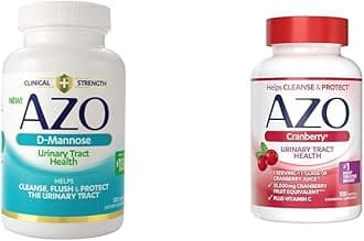 AZO D Mannose Urinary Tract Health, Cleanse, Flush & Protect The Urinary Tract & Cranberry Urinary Tract Health Supplement, 1 Serving = 1 Glass of Cranberry Juice