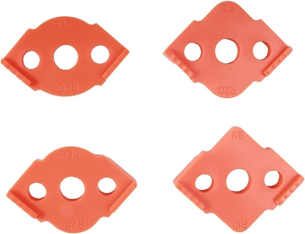 SWONVI4 Pcs Set Router Jig Templates, Radius Quick Jig for Woodworking 8 Specifications Corner Positioner Router Accessories R5 R10 R15 R20 R25 R30 R35 R40 (4 Sets Orange)