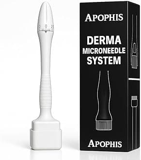 APOPHIS 140 Titanium Adjustable Micro Needles Facial Derma Roller Kit for Skin Repair, Face, Hair & Beard Growth (SKIN & Hair & Beard Growth)