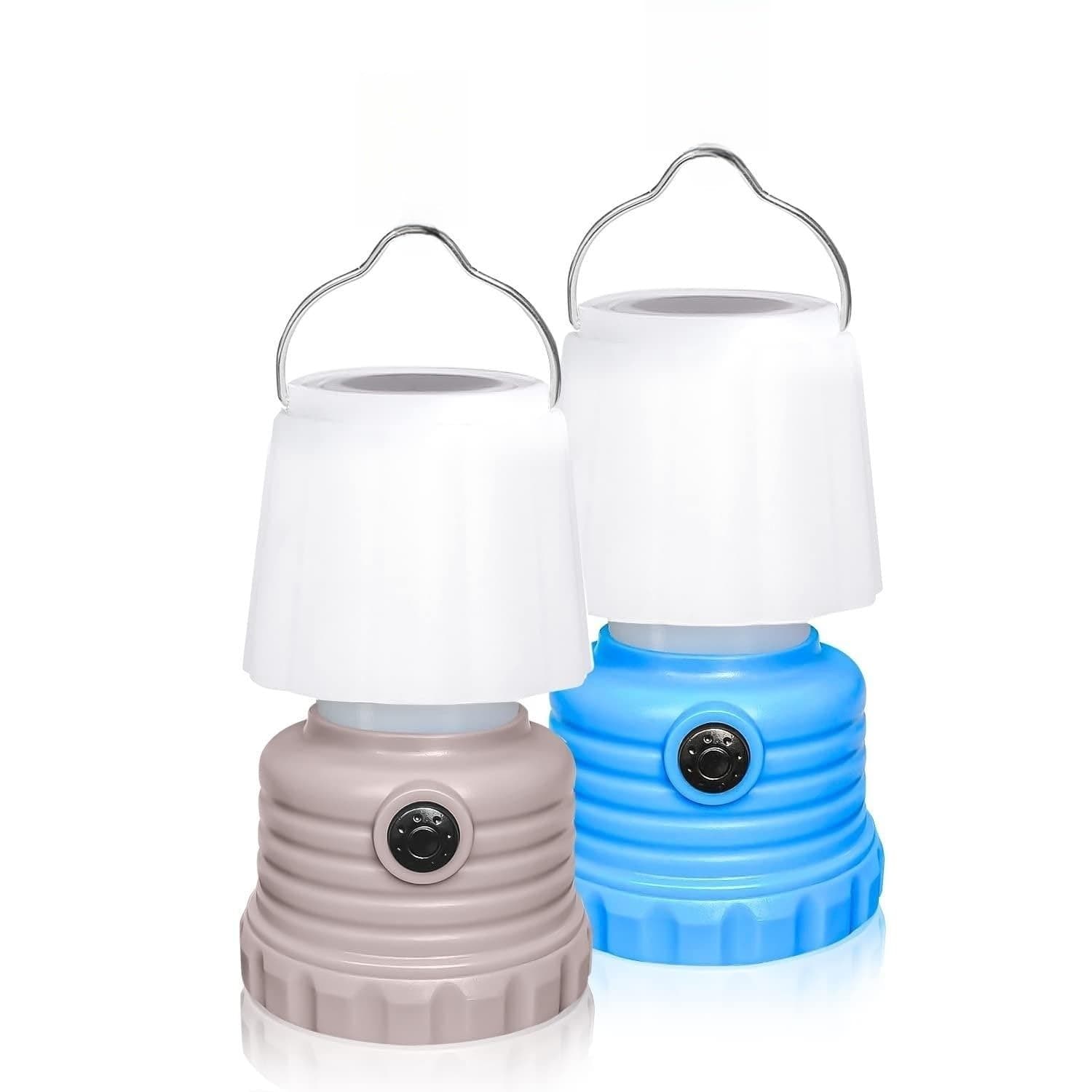 SYOSIPortable LED Camping Lanterns with Flame Flicker Mode, 600 Lumens, Battery Powered, Ideal for Outdoor Activities, Festivals, Parties, and Home Use (Set of 2)