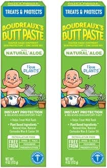 with Natural* Aloe Diaper Rash Cream, Ointment for Baby, 4 oz Tube, 2 Pack