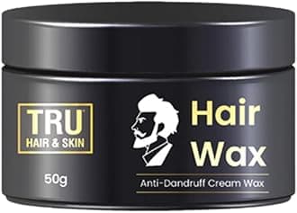 TRU HAIR & SKIN Hair Wax Cream For Men- 50gms | Easy to Spread and Strong Hold for 12hrs + Anti Dandruff | No greasy residue | Matte Finish