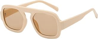 Trendy Square Aviator Sunglasses for Women Flat Top Designer Stylish Frame Sun Glasses Vintage Shades