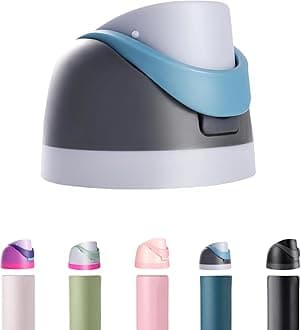 Replacement Lid for Owala, Compatible with Owala Cup 16oz 24oz 32oz 40oz, One Button Water Bottle Top Replacement Lid, Leakproof, BPA-Free Cap Replacement (Gray + Blue)