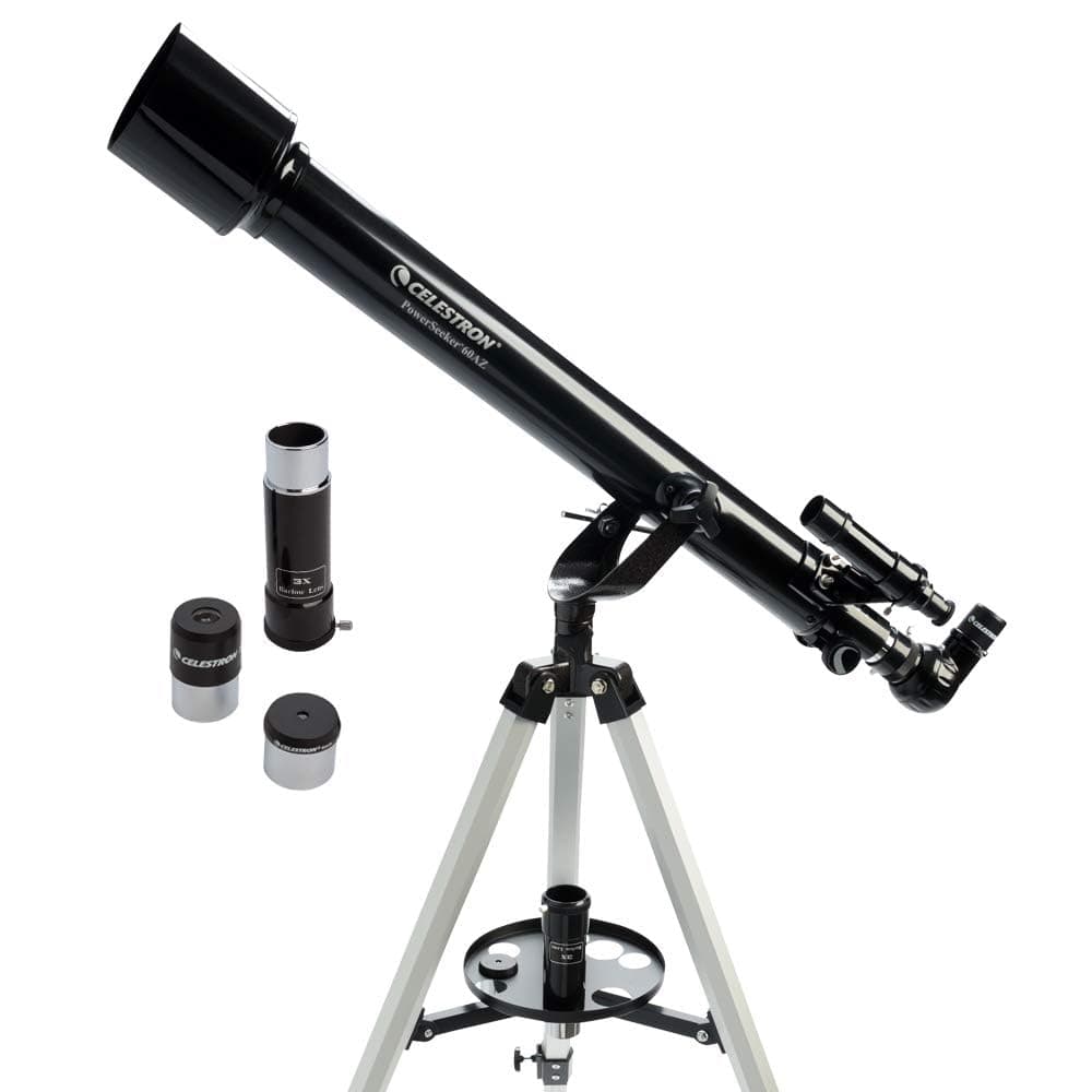 Celestron PowerSeeker 60AZ Refractor Telescope, Black