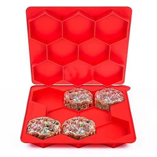 Burger Press 8 In 1 Silicone Circular Compartments for Patties, Cookies, Hash Browns, Cutlets