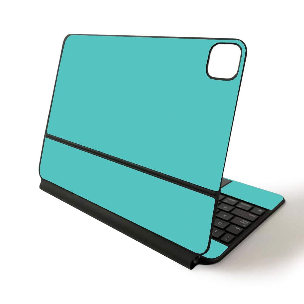 MightySkins Skin for Apple Magic Keyboard for iPad Pro 11-inch (2020) - Sushi | Protective, Durable, and Unique Vinyl Decal wrap Cover, Solid Turquoise
