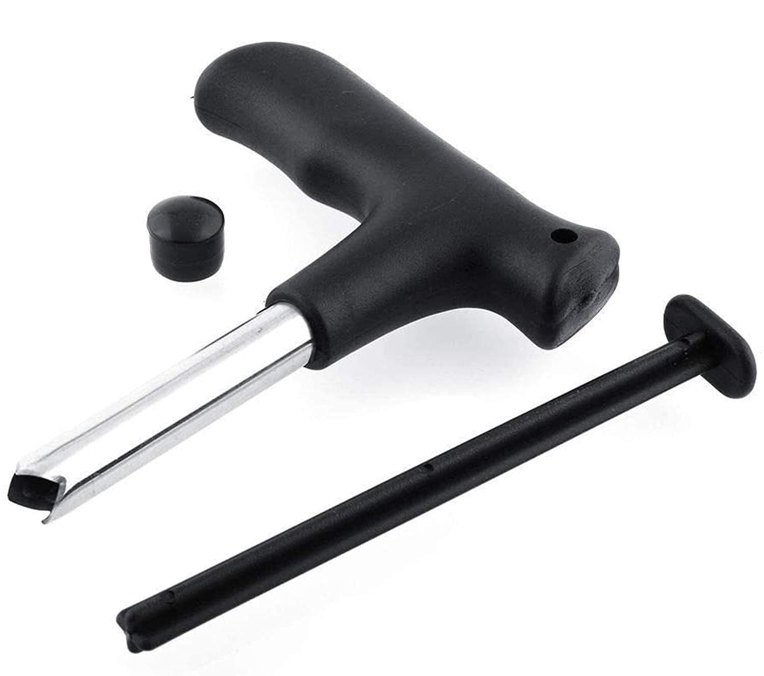 KBS Coconut Scraper Opener Manual Portable Mini Fruit Cutter Straw Hole Maker Drill Tool Kitchen Stainless Steel Small (Black)