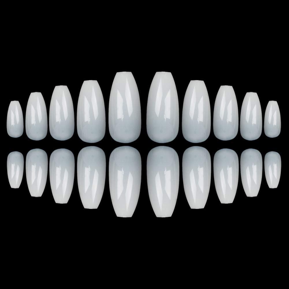 600 Pcs Artificial Ballerina Nails Art Tip Full Cover False Coffin Long Shape French Ballet UV Gel Acrylic Nails [Natural]